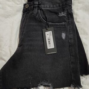 Lulus just black denim shorts